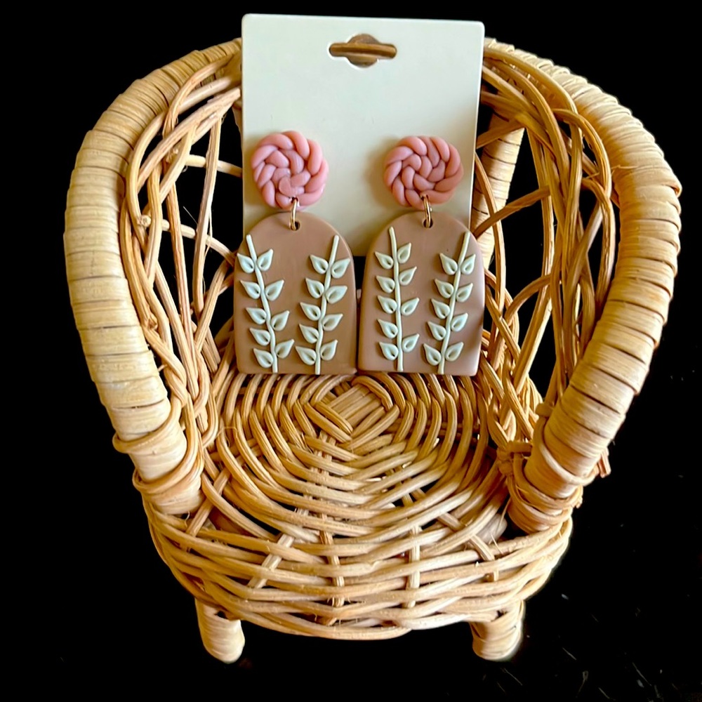 Trendy polymer clay statement earrings!